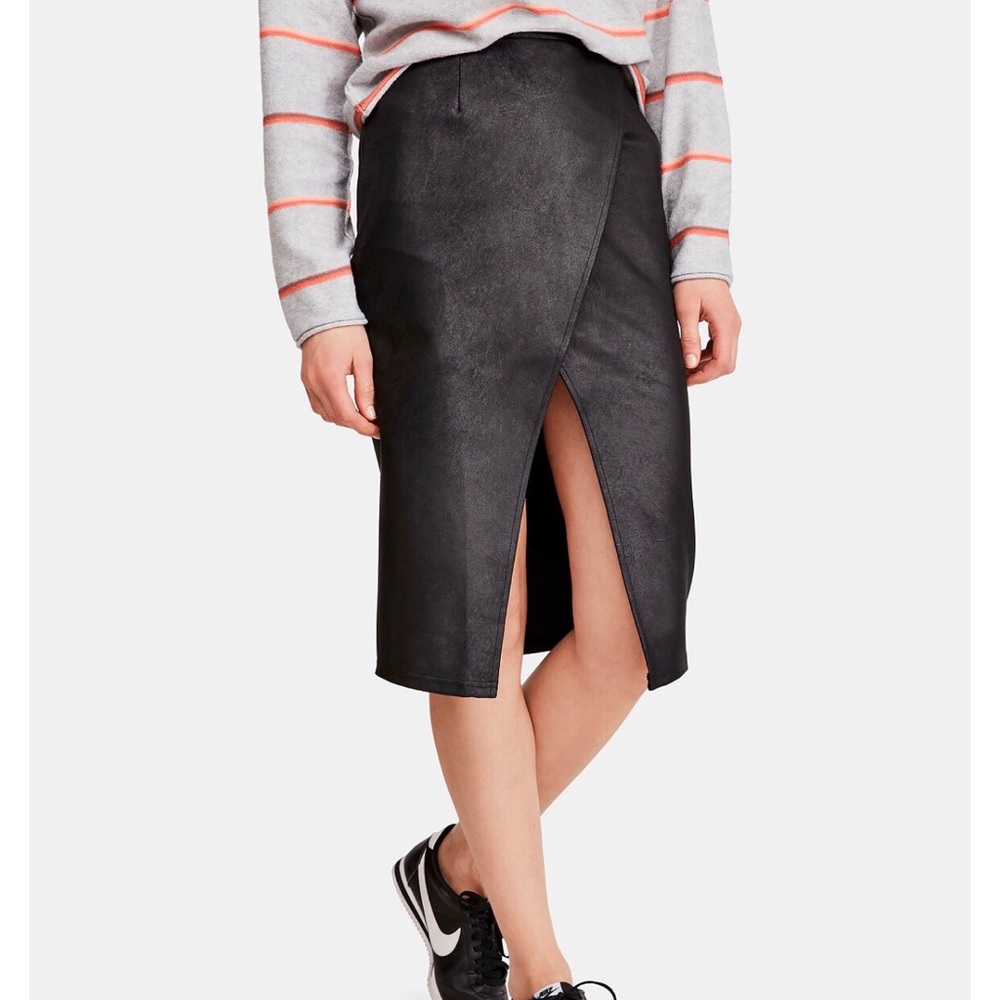 Free people faux leather skirt